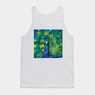 Colorful Peacock Sketch Tank Top